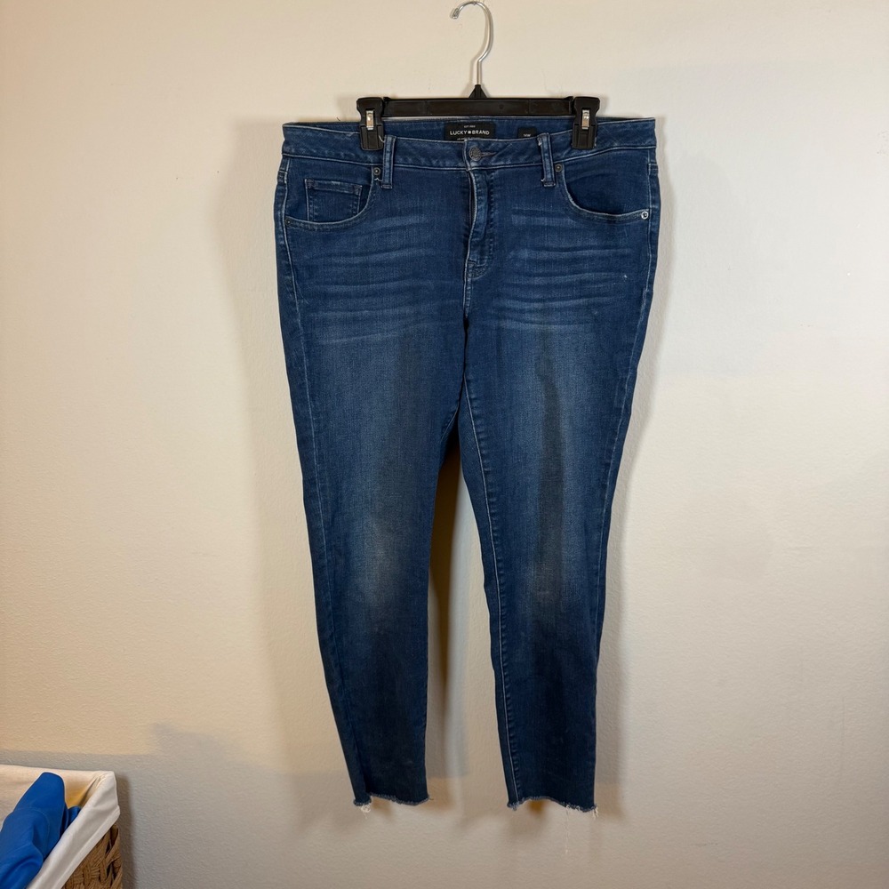 Lucky Brand Lolita Skinny Jeans Dark Wash Raw Hem Women's Size 14W